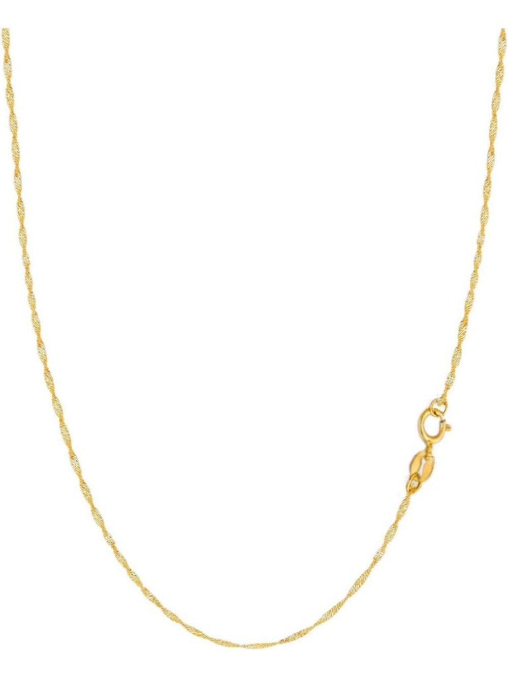 Dainty 14K Gold Singapore Chain Necklace for Women - Yellow/White Gold, Spring